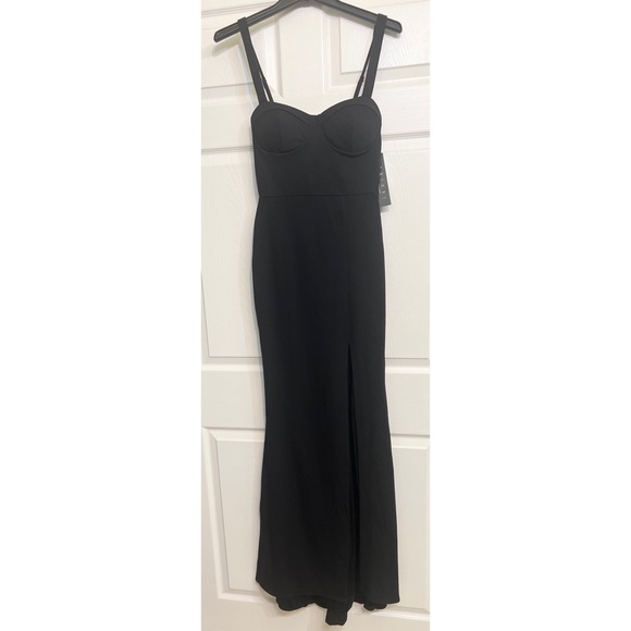 Sweetheart-Neck Side-Slit Gown black - Picture 2 of 6